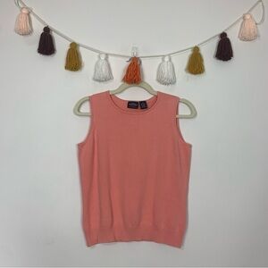 Y2K Sonoma Peach Pink Knit Sweater Tank Size Small